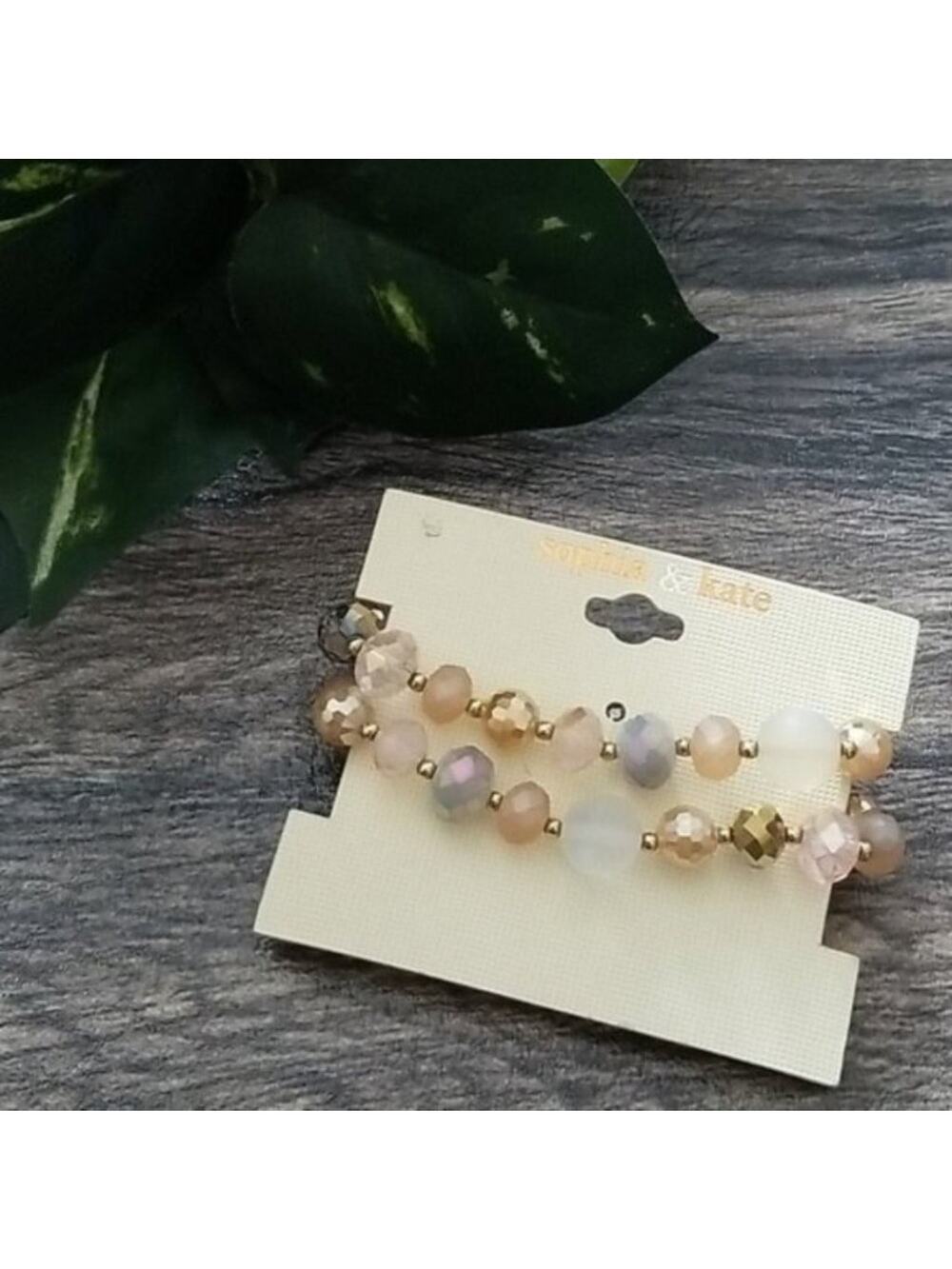 Sophia & Kate multicolor beaded bracelet set NEW